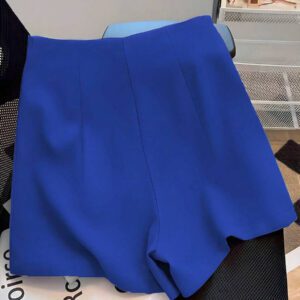 Franclia Short décontracté polyvalent à la mode avec fermeture éclair métallique mi-taille pour femmes, rose, printemps/été