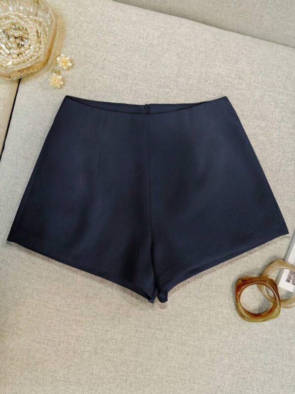 INAWLY Short femme à design casual polyvalent avec fermeture éclair au dos, couleur unie – Image 13