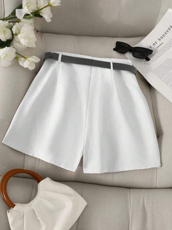 Gooodcoin PETITE Short kaki à la mode et polyvalent pour femme, ourlet asymétrique – Image 11