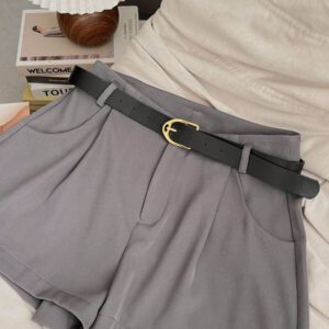 INAWLY Short casual d'été pour femme de couleur unie