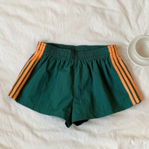 Comfortcana Short de sport en tricot rose à rayures contrastées pour femmes