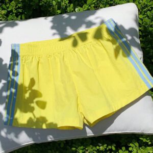 Comfortcana Short de sport en tricot rose à rayures contrastées pour femmes