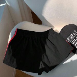 Comfortcana Short de sport en tricot rose à rayures contrastées pour femmes