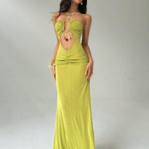Aloruh Robe moulante bandeauévvidée pour femmes