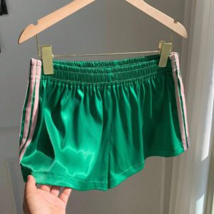 Comfortcana Short de sport en tricot rose à rayures contrastées pour femmes