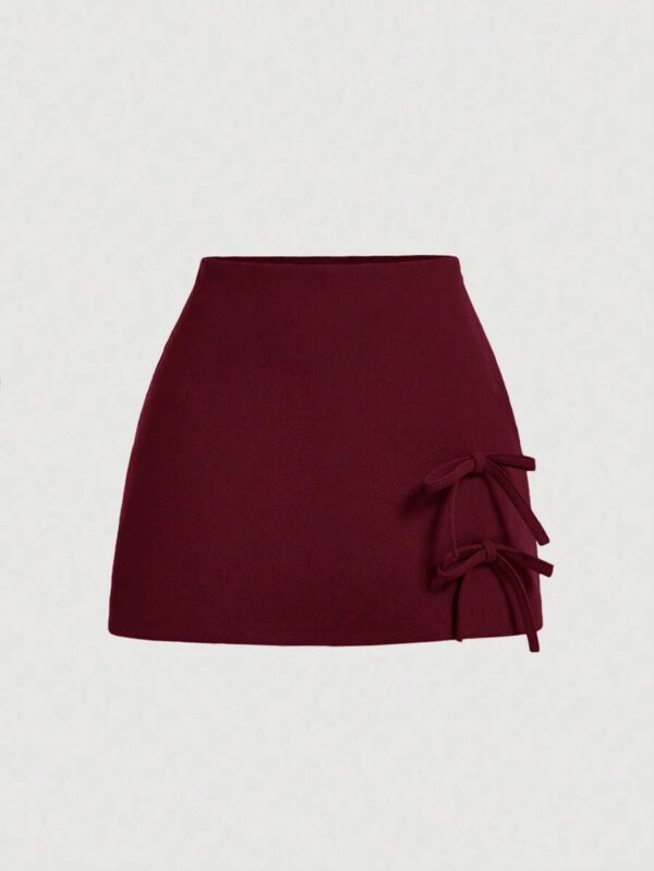 Gooodcoin MOD Short-jupe femme rouge à nœud papillon, short d'été rouge, short mignon – Image 6