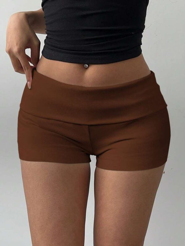 Gooodcoin BASICS Short de sport ajusté à la taille basse, en tricot de couleur unie, pour femmes – Image 12
