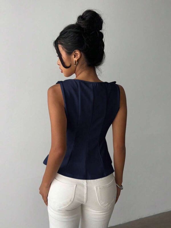 Aloruh Chemise décontractée élégante sans manches pour femmes – Image 24
