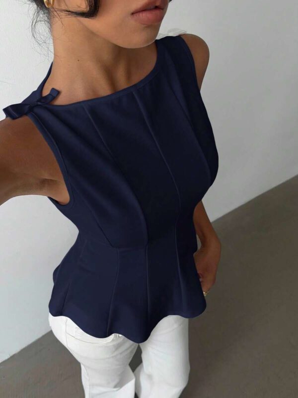 Aloruh Chemise décontractée élégante sans manches pour femmes – Image 26
