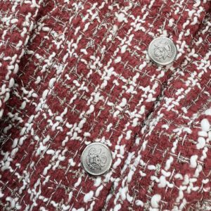 Aloruh Veste à manches longues regular pour femme avec col carré, boutons et imprimé à carreaux