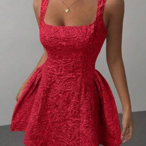 Aloruh Robe mi-longue à bretelles spaghetti de couleur unie pour femme, simple et à la mode, adaptée à l'été