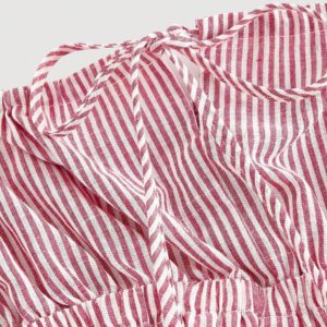 Gooodcoin MOD Femme Débardeur noué à col carré rayé assorti avec short rayé taille haute