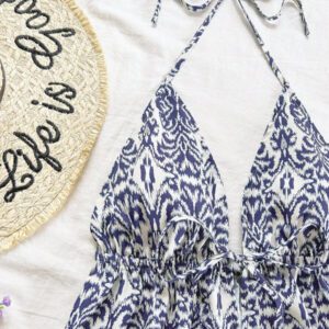 Soleia 2 pièces Ensemble femme chic de vacances classique avec imprimé léopard, débardeur à col V avec dos à fines bretelles et shorts amples super courts, pour un rendez-vous, une fête, la ville, les vacances