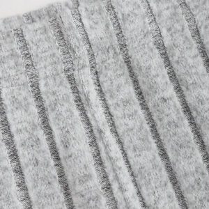 Sweetra Ensemble chemisier sans bretelles à ourlet asymétrique et pantalon pour femmes. Combinaison côtelée, combinaison grise, pantalon en maille, combinaison d'hiver