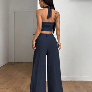 StreetHx Ensemble 2 pièces débardeur et pantalon en couleur unie pour femme style streetwear d'été