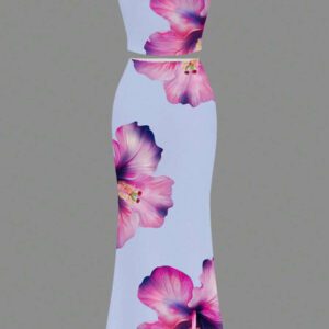 Slaydiva 2 pièces Ensemble femme, imprimé floral simple sans bretelles, pour l'été. Convient pour les vacances, les fêtes et la campagne