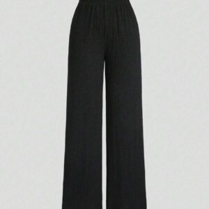 Sweetra 2 pièces Tenue minimaliste de femme pour le trajet, tricot texturé confortable, boucle métallique décorative, automne