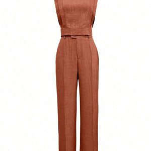 INAWLY Ensemble 2 pièces femme, débardeur et pantalon unicolore, tenue casual printemps/été