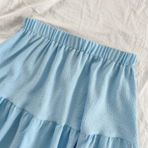Soleia 2 pièces/Set Top Bandeau de Couleur Unie et Mini-Jupe pour Femmes