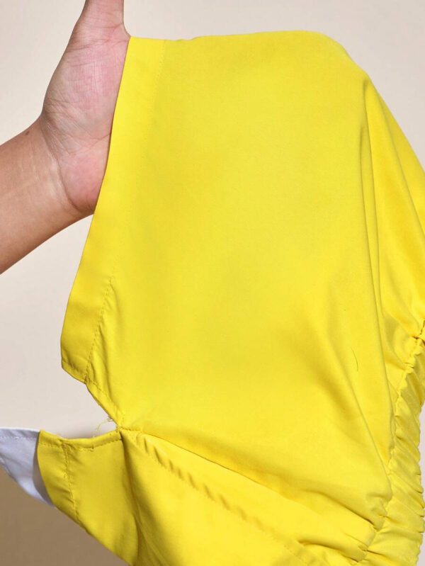 Slaydiva 2 pièces Set: Débardeur décontracté de rue avec nœud devant et fente latérale, short avec poches de contraste pour femmes, été – Image 8