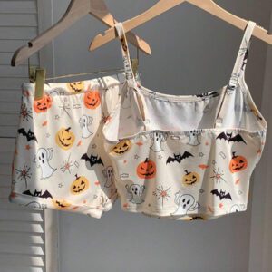 Comfortcana Ensemble estival de haut court et de shorts imprimé avec des lettres colorées du drapeau du Brésil, ajusté