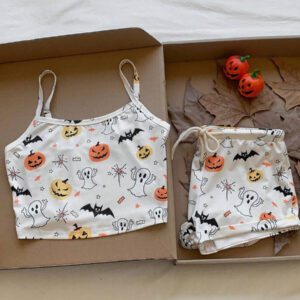 Comfortcana Ensemble estival de haut court et de shorts imprimé avec des lettres colorées du drapeau du Brésil, ajusté