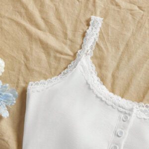 Gooodcoin PETITE 2 pièces Ensemble de femme d'été composé d'un cache-cœur de couleur unie avec dentelle et d'un short rayé