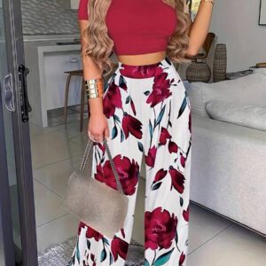 Elenzga 2 pièces Ensemble chemise décontractée de plage et short rayé