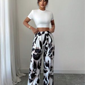 Elenzga 2 pièces Ensemble chemise décontractée de plage et short rayé
