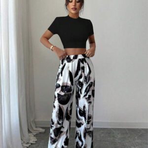 Elenzga 2 pièces Ensemble chemise décontractée de plage et short rayé