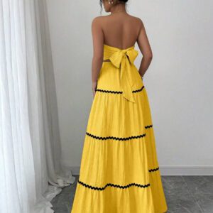 Rafferiza 2 pièces/Set Femmes Ensemble Top Bandeau Élégant Crop et Jupe