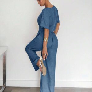 Siren Gaze 2 pièces/set Femme costume décontracté composé d'une chemise plissée et d'un pantalon de couleur unie. Tenue décontractée chic pour le travail, convient aux femmes, enseignantes. Ensemble 2 pièces décontracté
