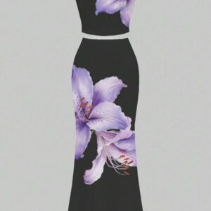 Slaydiva 2025 Ensemble débardeur et short à imprimé floral minimaliste casual pour le printemps/été, convient pour les vacances, les fêtes et la campagne