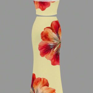 Slaydiva 2025 Ensemble débardeur et short à imprimé floral minimaliste casual pour le printemps/été, convient pour les vacances, les fêtes et la campagne