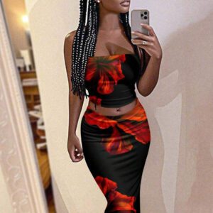 Slaydiva 2025 Ensemble débardeur et short à imprimé floral minimaliste casual pour le printemps/été, convient pour les vacances, les fêtes et la campagne