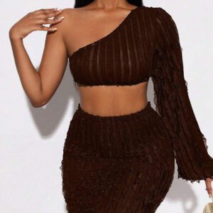 BamGleam Asymétrique Top Court & Jupe Crayon