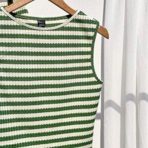 Comfortcana Ensemble 2 pièces débardeur et short rayés noir et blanc, décontracté pour l'été