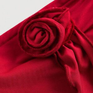 SHEIN MOD 2 pièces Ensemble femme rouge mignon 3D floral, tenue de la Saint-Valentin, tenue pour un rendez-vous