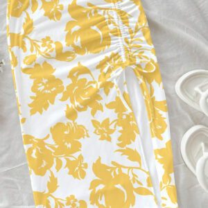 Soleia 2 pièces/Set Femmes Ensemble top court et mini-jupe imprimé floral, tenue estivale de loisirs