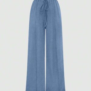 Chiquease 2 pièces/set Femmes combinaison décontractée à manches longues col rond de couleur unie et pantalon