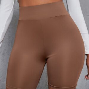 Zolique Short Cycliste Unicolore Taille Haute