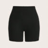 SHEIN PETITE Short de cycliste unicolore décontracté, adapté pour l'été, leggings moulants pour dames
