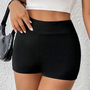 SHEIN Essnce Short Cycliste Unicolore Taille Haute