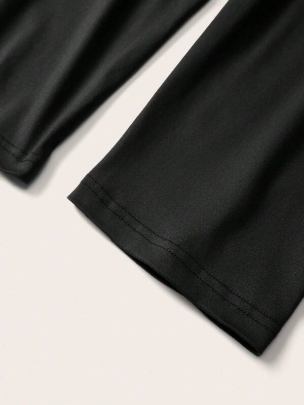 SHEIN EZwear 2 pièces Pantalons capri moulants pour femmes, noir et blanc, décontractés pour l'été – Image 12