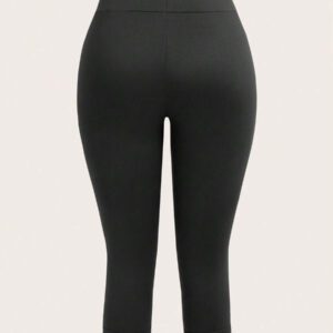 SHEIN EZwear 2 pièces Pantalons capri moulants pour femmes, noir et blanc, décontractés pour l'été