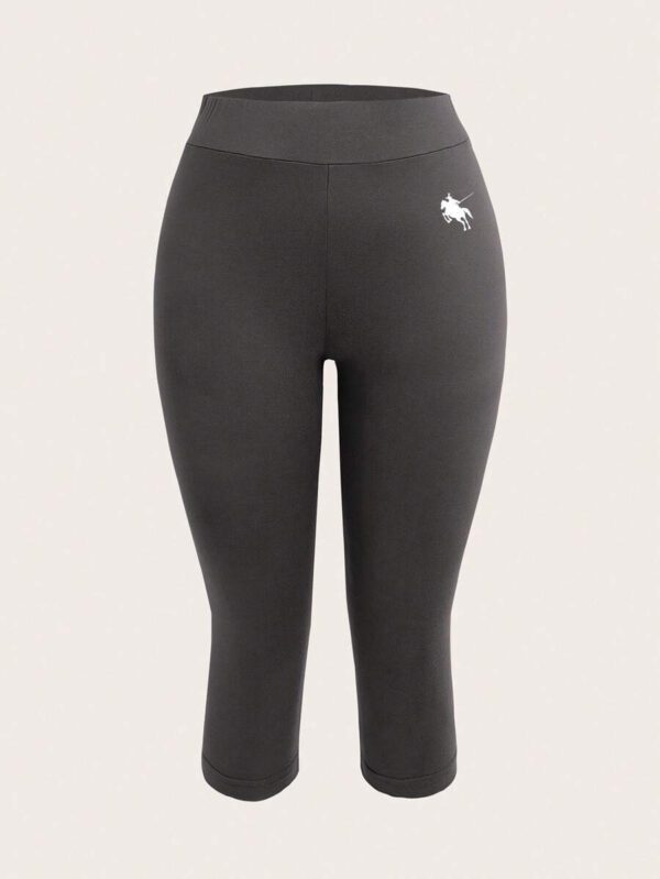 SHEIN EZwear 2 pièces Pantalons capri moulants pour femmes, noir et blanc, décontractés pour l'été – Image 31
