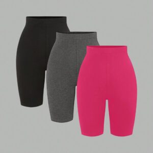 SHEIN SXY 3 paquets de leggings pour femme, confortables et doux pour le yoga, le fitness, le cyclisme et le port quotidien