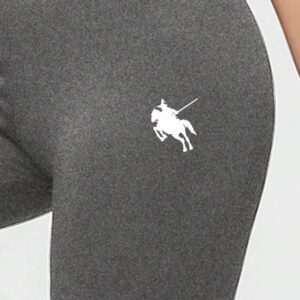 SHEIN Essnce Leggings longs slim à taille haute avec graphique de sport équestre, convient pour le printemps et l'été