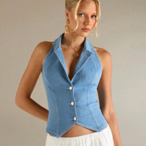 Forever 21 Top de festival de musique en jean vintage