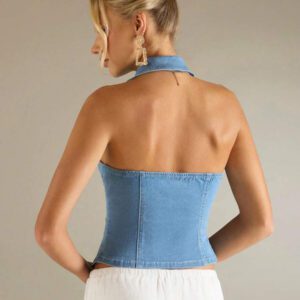 Forever 21 Top de festival de musique en jean vintage